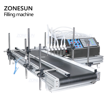 ZONESUN ZS-DTPP6B escritorio 6 cabezas bomba peristáltica máquina de llenado de líquidos con transportador