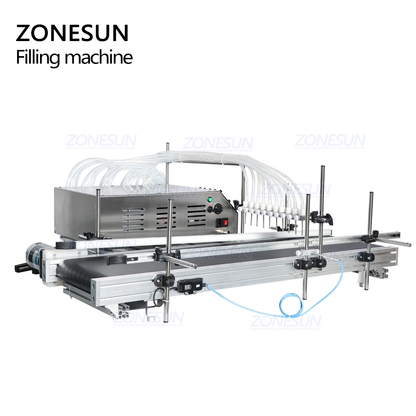 ZONESUN ZS-DTPP10B escritorio 10 cabezas bomba peristáltica máquina de llenado de líquidos con transportador