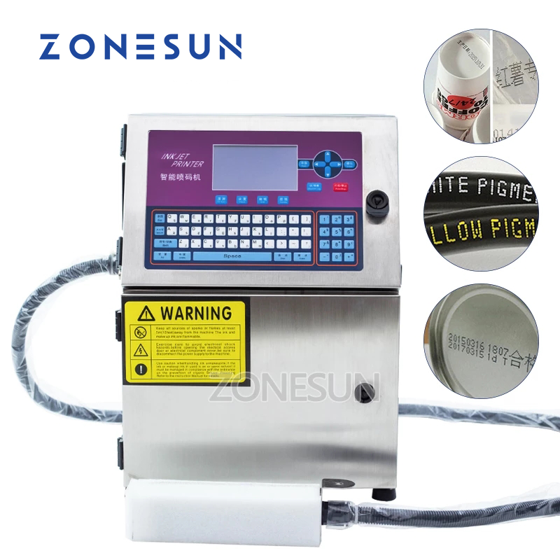 Máquina de impressão de código a jato de tinta de número de lote de metal digital ZONESUN