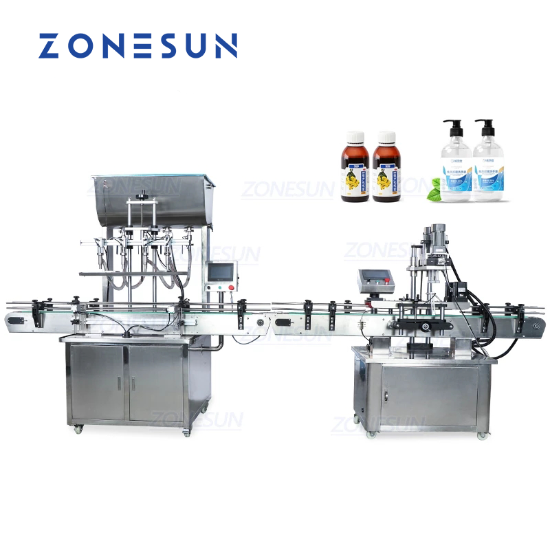 Máquina de llenado y tapado de pasta de 4 boquillas totalmente automática ZONESUN