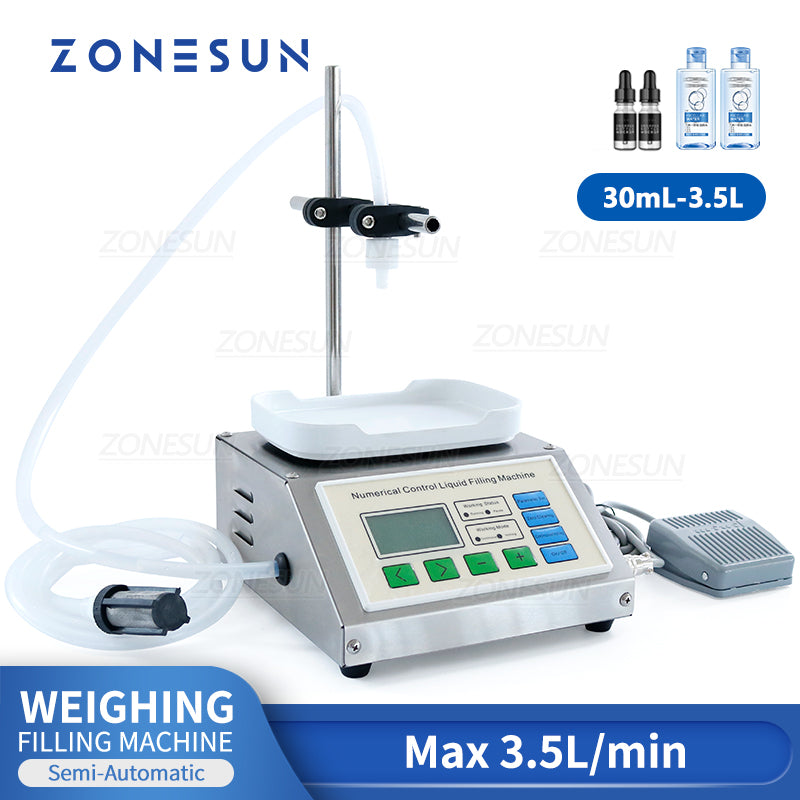 ZONESUN ZS-DP611W Semiautomática bomba de diafragma para pesagem de líquido máquina de enchimento