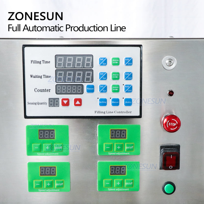 Máquina de etiquetado de botellas redondas y llenado de líquidos con 4 cabezales de escritorio ZONESUN