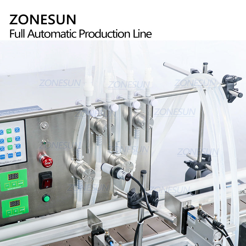 ZONESUN ZS-FAL180C9 Máquina automática de llenado, tapado y etiquetado de doble cara para botellas cuadradas