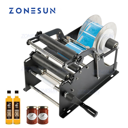 ZONESUN ZS-50P Máquina de rotulagem manual para garrafas redondas pequenas