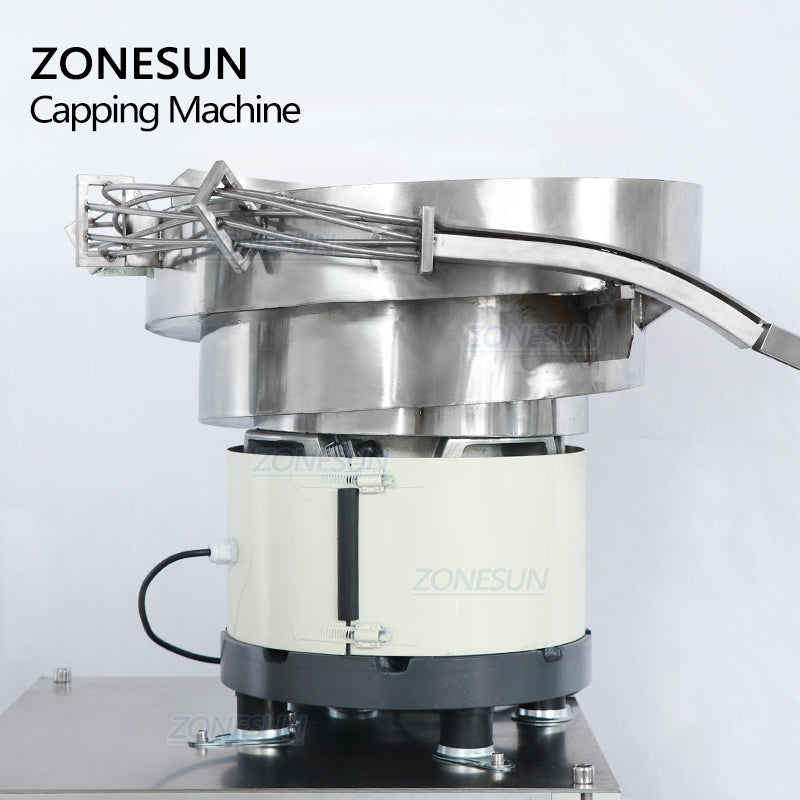 ZONESUN ZS-XG1870V Máquina Tapadora de Botellas de Sobremesa con Tazón Vibratorio