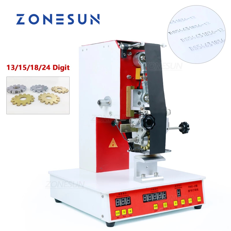 ZONESUN ZY-RM2-D Máquina de impressão de data de discagem de fita rolante