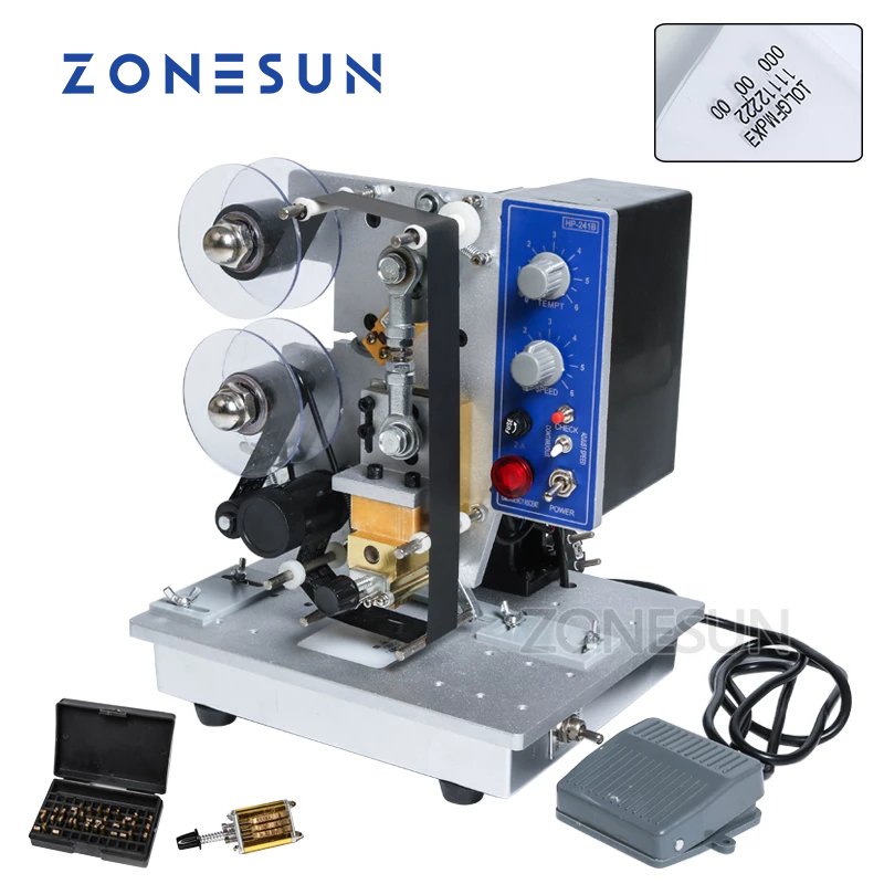 ZONESUN HP-241B Semi-automatic Electric Hot Stamp Ribbon Code Printing Machine