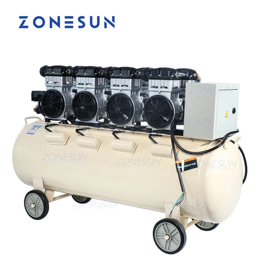ZONESUN ZS-AC160L Compressor de ar sem óleo tipo pistão de cobre puro poderoso mudo