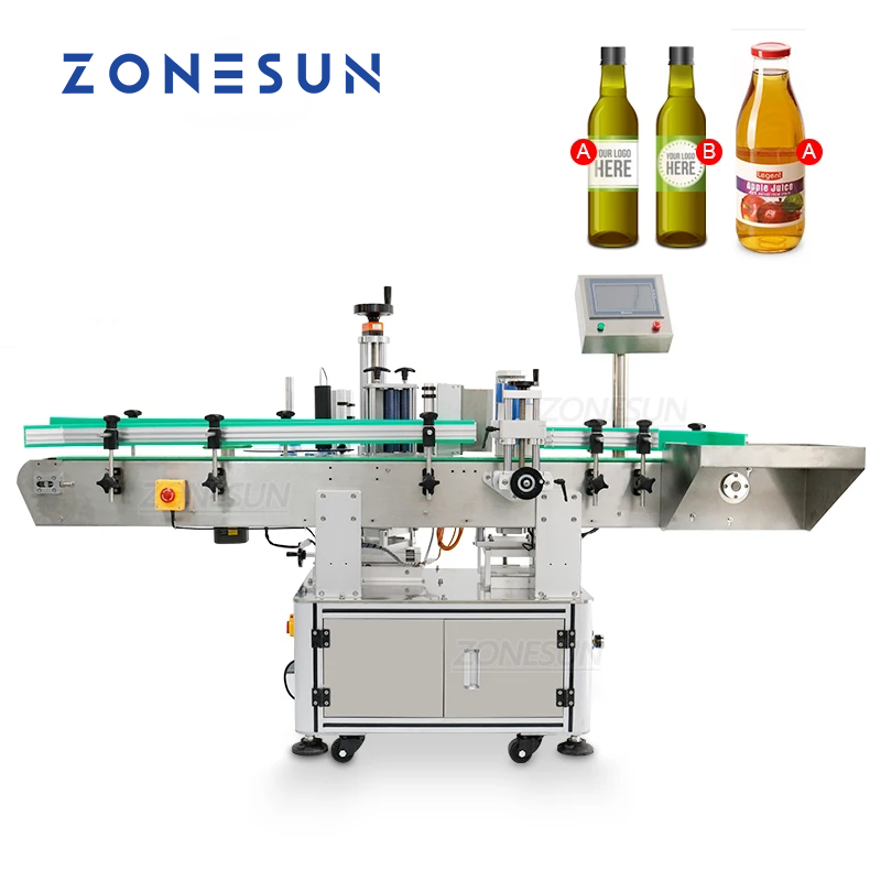 Máquina de etiquetar garrafas redondas ZONESUN ZS-TB822 com codificador de data