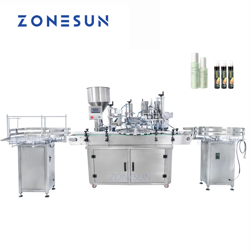 ZONESUN Custom Liquid Paste Filling And Capping Machine With Bottle Unscrambler