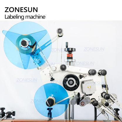 ZONESUN ZS-TB113B Máquina automática de etiquetado superior e inferior de superficie de botella plana de doble cara 