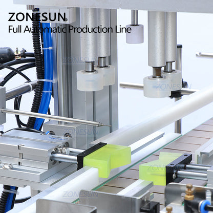 Línea de llenado, tapado y etiquetado de líquidos ZONESUN con línea de producción de sellado por inducción