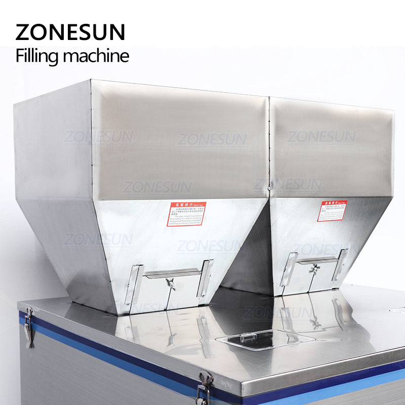 ZONESUN DL-5000D Máquina semiautomática de llenado y pesaje de polvo de 2 cabezales 