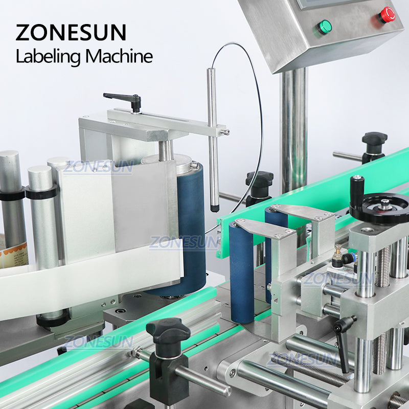 ZONESUN ZS-TB822D Máquina automática de etiquetado de botellas redondas de posicionamiento de doble cara 