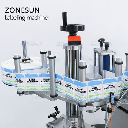 Máquina etiquetadora semiautomática de botellas cuadradas de doble cara ZONESUN XL-T806 con codificador de fecha 