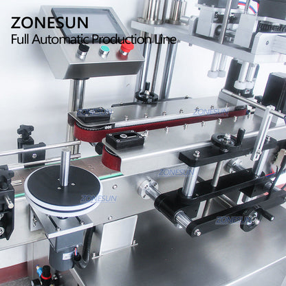 ZONESUN Garrafa redonda 6 bicos para enchimento de líquidos e máquina de etiquetar
