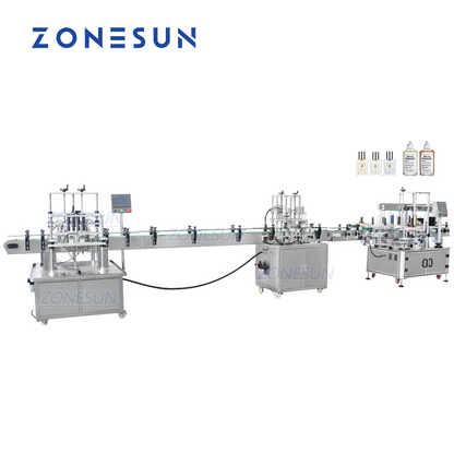 ZONESUN ZS-FAL180X1 Máquina automática de llenado de líquidos al vacío y etiquetadora de botellas redondas y cuadradas