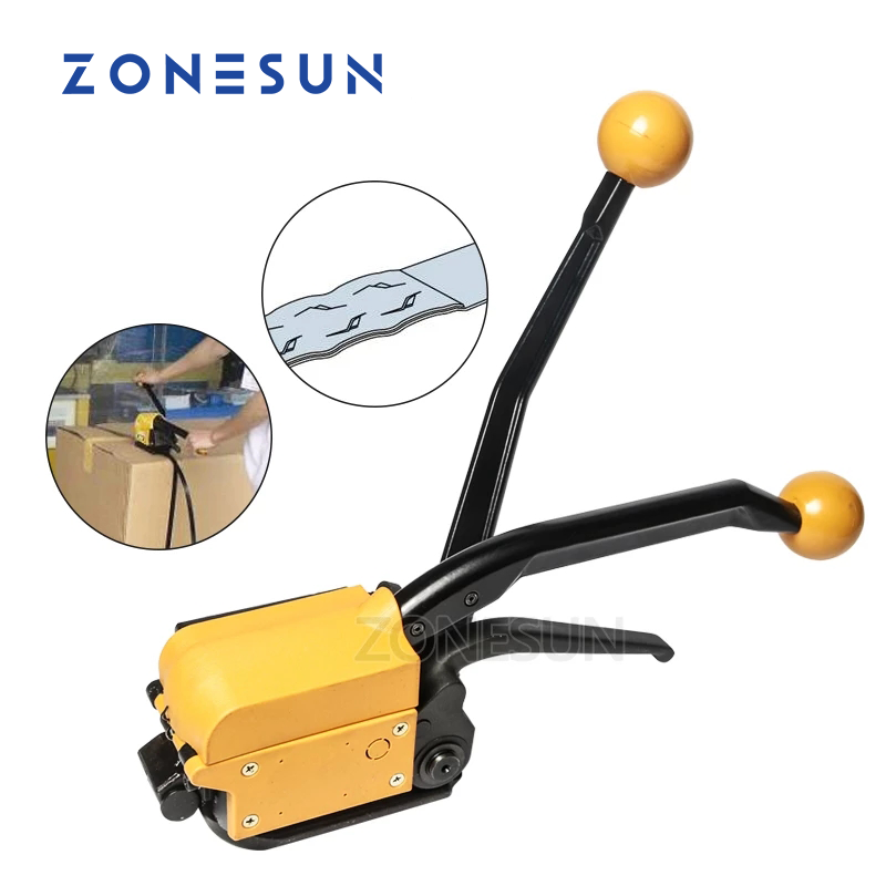 ZONESUN A333 13-19mm Tira de aço manual sem vedação Máquina de cintar