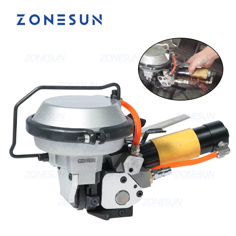 ZONESUN 16-19mm Pneumatic Steel Strap Strapping Machine