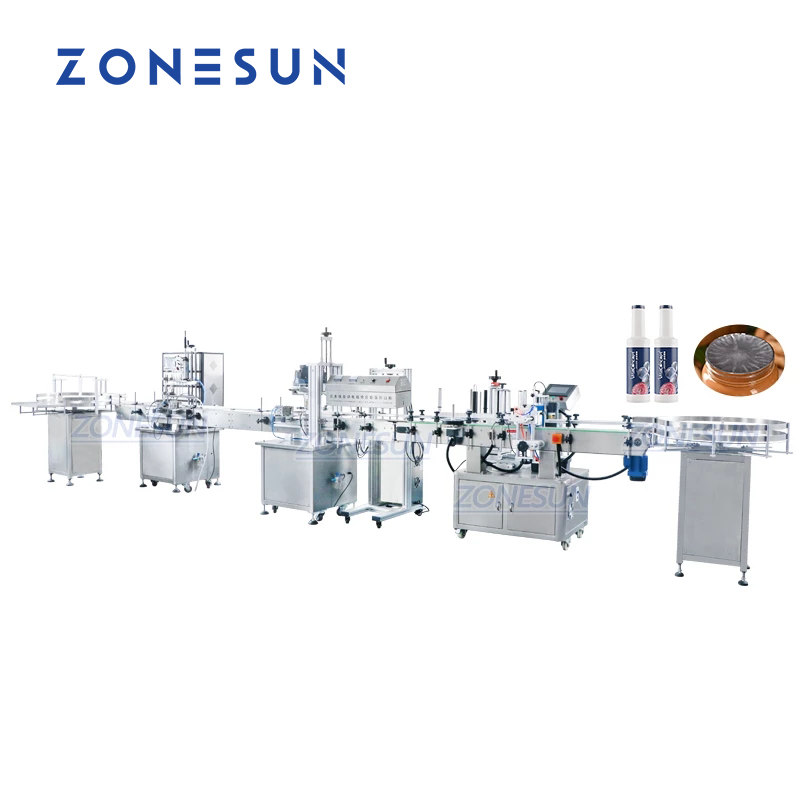 ZONESUN Liquid Filling Capping And Labeling Line With Induction Sealing Production Line