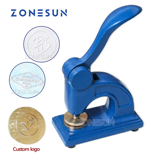 ZONESUN HF1 Design Customize Logo Embossed Stamp Stainless Steel Seal