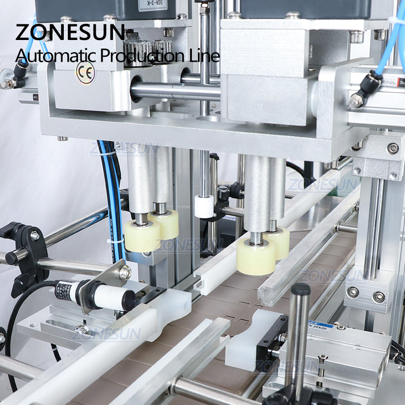 ZONESUN ZS-FAL180S Tabletop 4 Diving Heads Línea de producción de sellado, llenado, tapado y llenado de líquidos