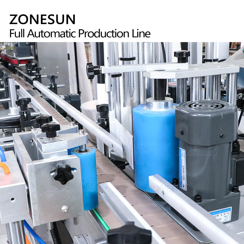 ZONESUN 4 cabeças servo líquido tampando a máquina de etiquetar garrafas redondas