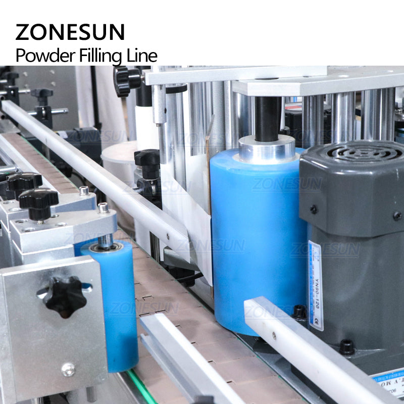 ZONESUN Powder Filling Capping Round And Bottle Labeling Machine