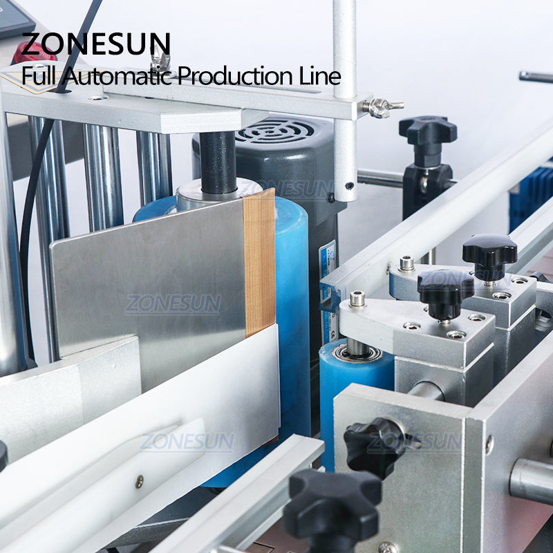 ZONESUN ZS-FAL180R4 Piston Liquid Filling Capping Labeling Machine With U Shape Conveyor Belt