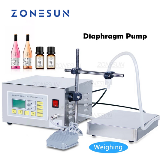 ZONESUN ZS-DP641W 30-6000ml Semiautomática bomba de diafragma máquina de enchimento de pesagem de líquido 