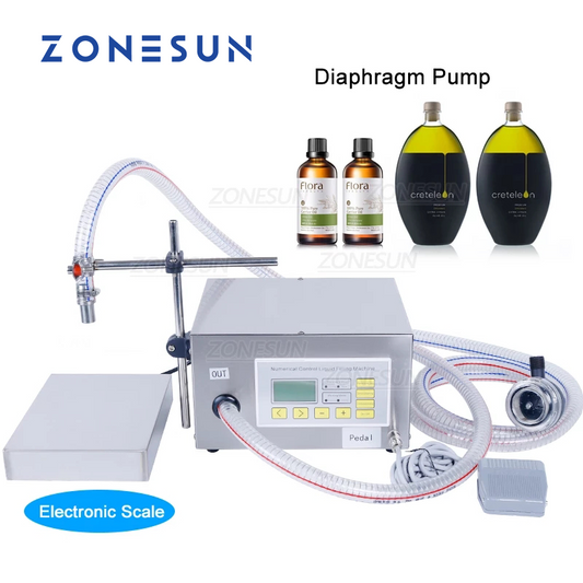 ZONESUN ZS-DP621W Bomba de diafragma semiautomática Máquina de llenado y pesaje de líquidos 
