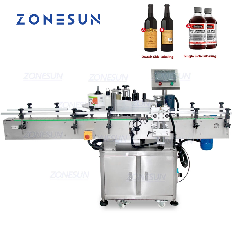 Etiquetadora automática de botellas redondas ZONESUN con control PLC