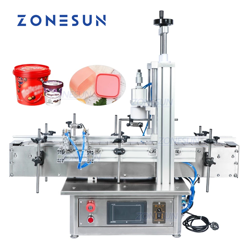 ZONESUN ZS-XG1870D Tamanho Personalizado Pneumática Máquina Automática de Prensagem de Tampas 