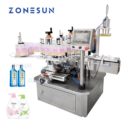 ZONESUN ZS-TB210 Máquina etiquetadora semiautomática de botellas planas de tamaño doble