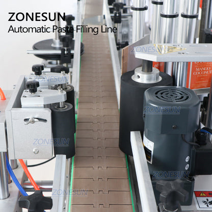 ZONESUN ZS-FAL180R9 Máquina de etiquetado, llenado, tapado y llenado de botellas redondas de 2 cabezales completamente automática