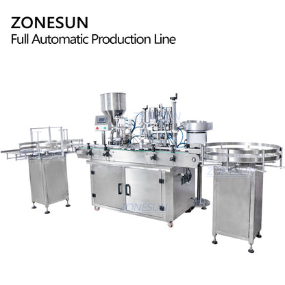 ZONESUN Custom Liquid Paste Filling And Capping Machine With Bottle Unscrambler