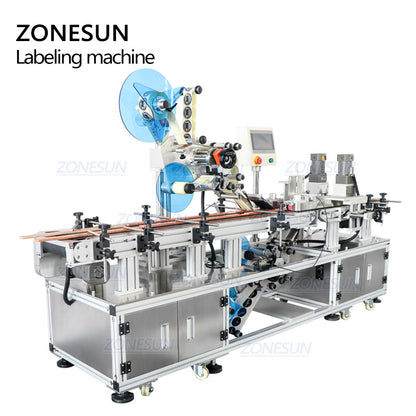 ZONESUN ZS-TB113B Automatic Double Sides Flat Bottle Surface Top and Bottom Labeling Machine