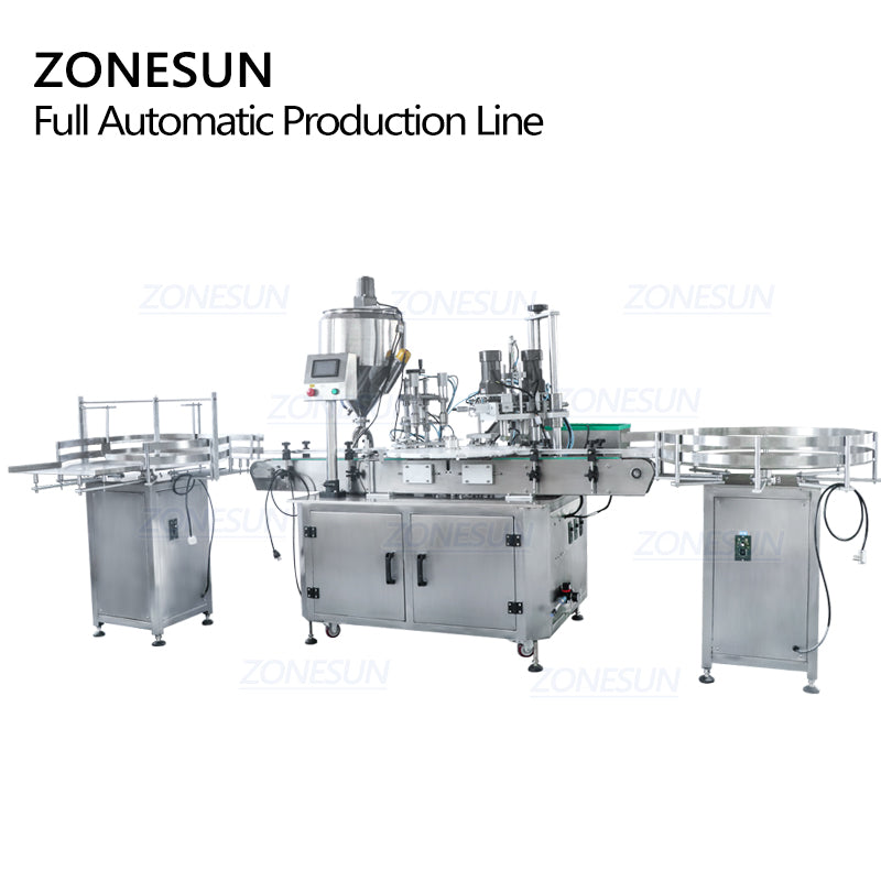 ZONESUN Small Vial Bottle Liquid Filling And Capping Machine With Bottle Unscrambler