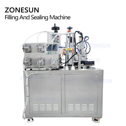ZONESUN ZS-FS50U 4 cabezas bomba de cerámica Sofu tubo líquido máquina de sellado de llenado