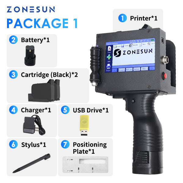 ZONESUN ZS-HIP508 Máquina de impressão a jato de tinta multilíngue portátil 