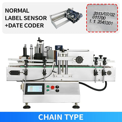ZONESUN ZS-TB150 Automatic Round Bottle Labeling Machine Labeling Machine ZONESUN Chain Normal Label + Date Coder 110V
