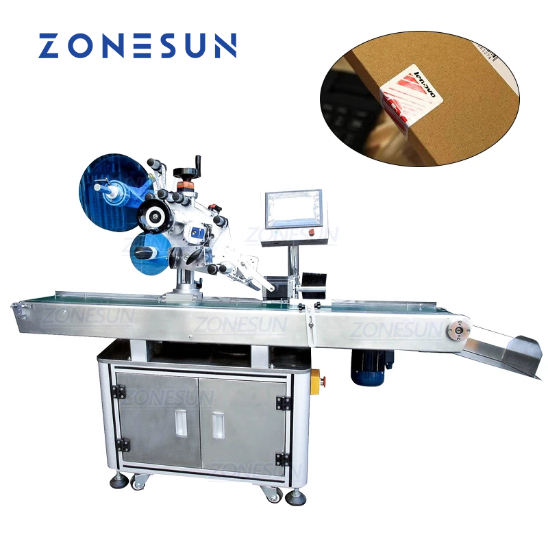 ZONESUN XL-T833 Máquina automática de etiquetado de superficie plana de esquina de caja con codificador de fecha