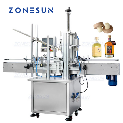 ZONESUN ZS-XG16D1 Custom Automatic Wooden Cork Cap Pressing Machine With Cap Feeder