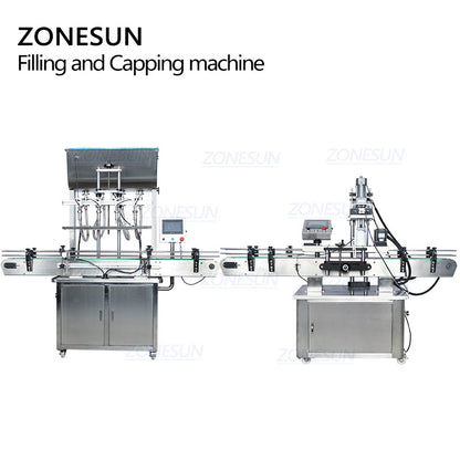 Máquina de llenado y tapado de pasta de 4 boquillas totalmente automática ZONESUN