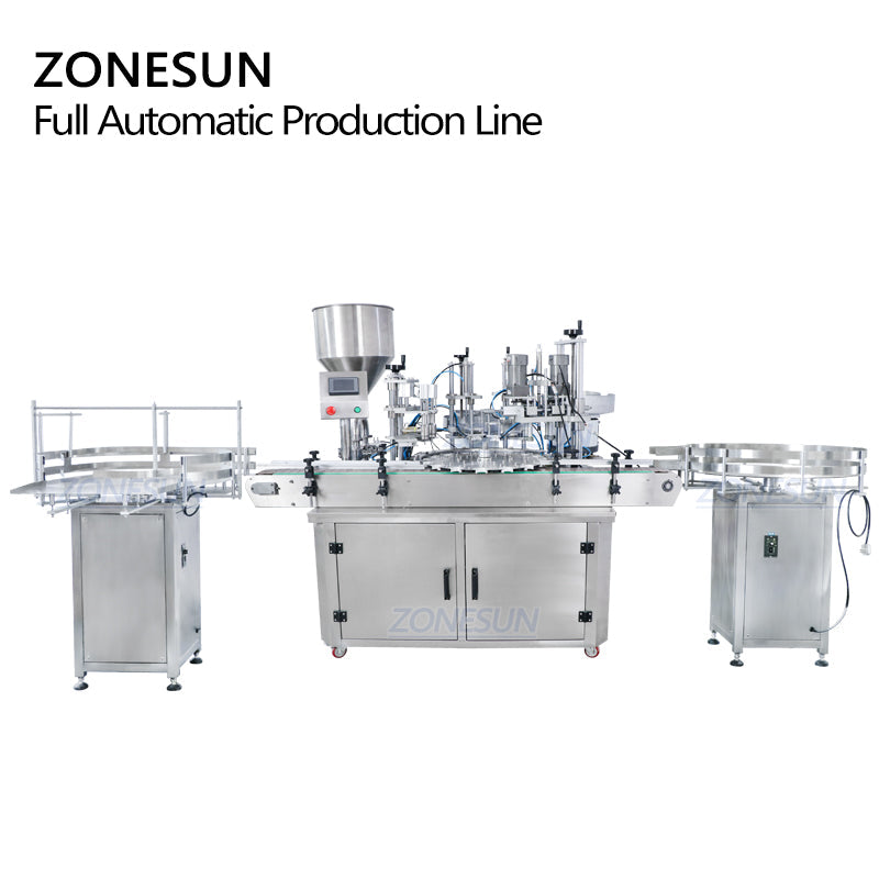 ZONESUN Custom Liquid Paste Filling And Capping Machine With Bottle Unscrambler