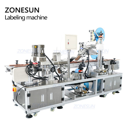 ZONESUN ZS-TB113B Máquina automática de etiquetado superior e inferior de superficie de botella plana de doble cara 