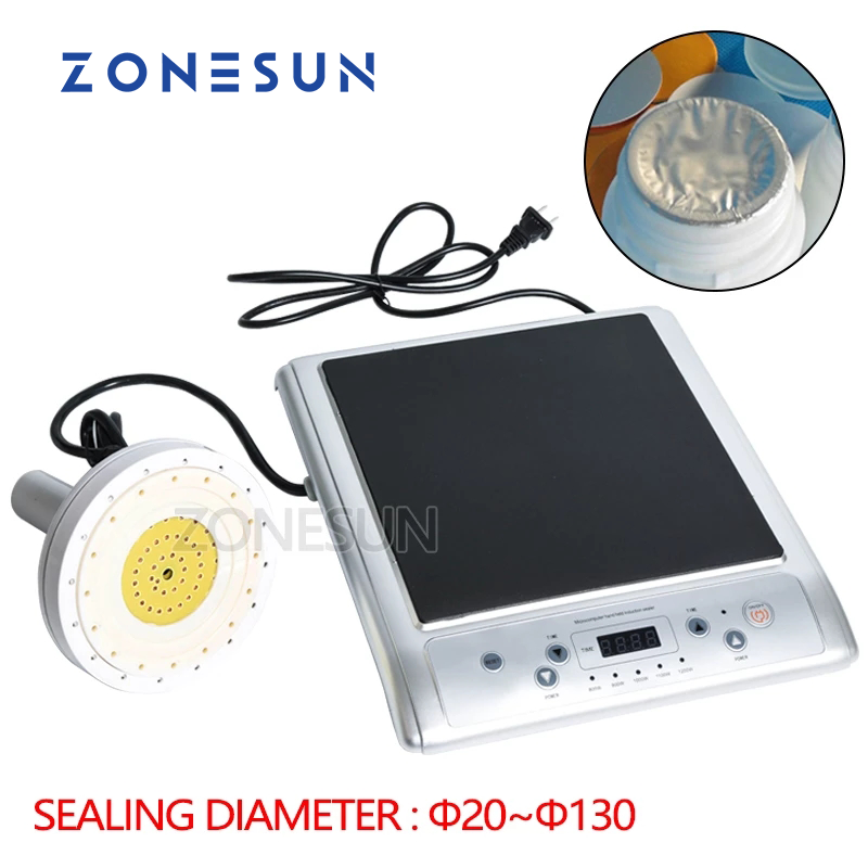 ZONESUN GLF-500L 20-130mm Electromagnetic Induction Aluminum Foil Sealing Machine