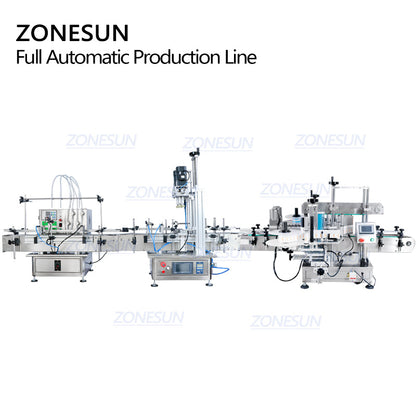 ZONESUN ZS-FAL180C9 Máquina automática de llenado, tapado y etiquetado de doble cara para botellas cuadradas