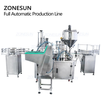 ZONESUN Small Vial Bottle Liquid Filling And Capping Machine With Bottle Unscrambler