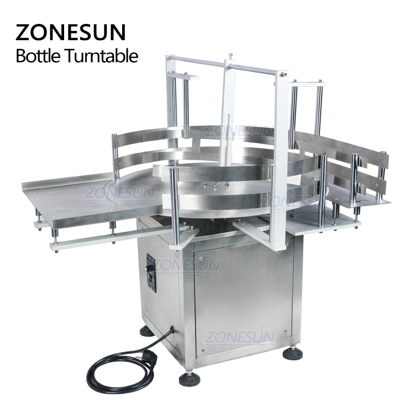 ZONESUN ZS-LP600Z Descifrador rotatorio redondo automático de la botella de la mesa para la línea de producción